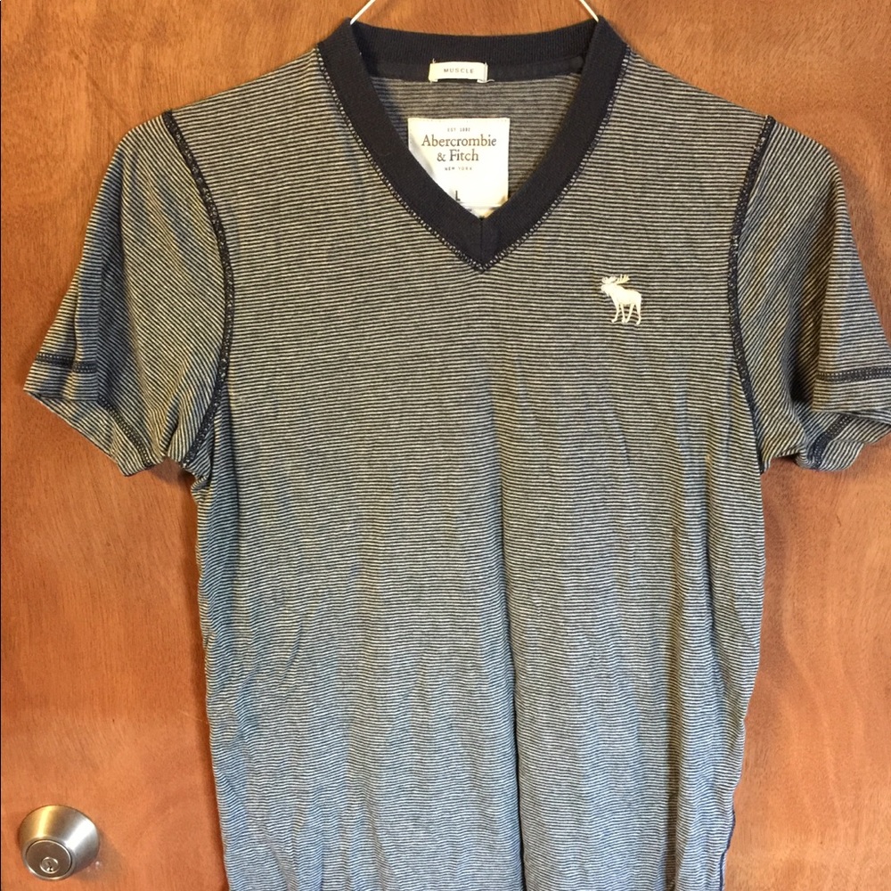 Abercrombie & Fitch Mens Muscle V Neck T- Shirt L